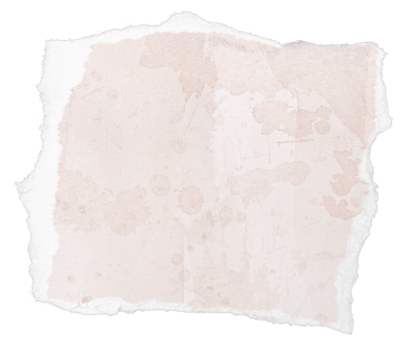 Ripped beige watercolor paper note message isolated on transparent background. Template png