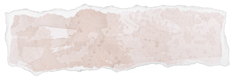 Ripped beige watercolor paper note message isolated on transparent background. Template png