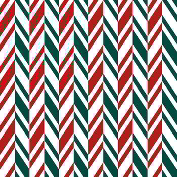 Red and green herringbone pattern. Herringbone vector pattern. Seamless geometric pattern for clothing, wrapping paper, backdrop, background, gift card, Christmas decoration.