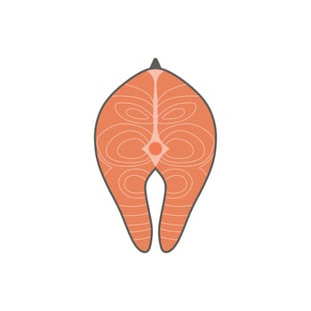 Red fish salmon steak. Fillet of red fish flat design vector illustration