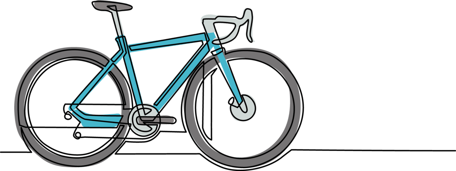 Single continuous line drawing road bicycle. Eco friendly vehicle, sport bike. Speed city travel attribute, cycling hobby symbol. Multi gear transport. One line draw graphic design illustration png