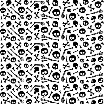 skull seamless pattern. skull pattern background. crossbones and skull pattern. skull print fabric. vector