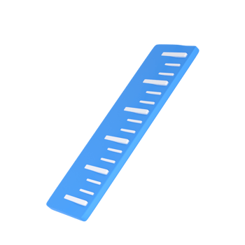 3D Ruler icon school isolated transparent png. Simple office supplies. Rule measure length scale. Trendy and modern png