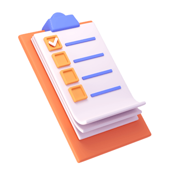 3d white clipboard icon task management todo check list on orange plane background. Work project plan concept, fast checklist, isolated transparent png. productivity checklist png