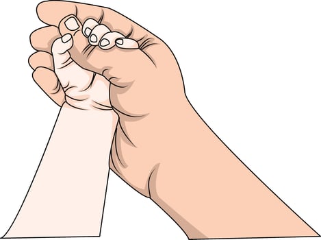 Children Holding Hands Vector Art