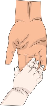 Children Holding Hands Vector Art