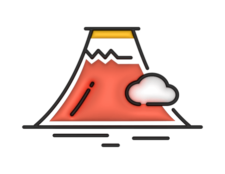 3d Mount Fuji on a transparent background png