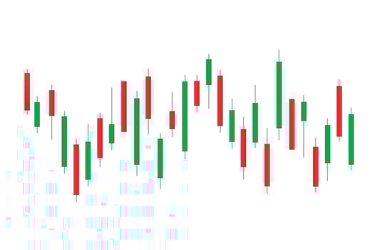 Stock market bar graph, candlestick chart, finance trade data, vector illustration.