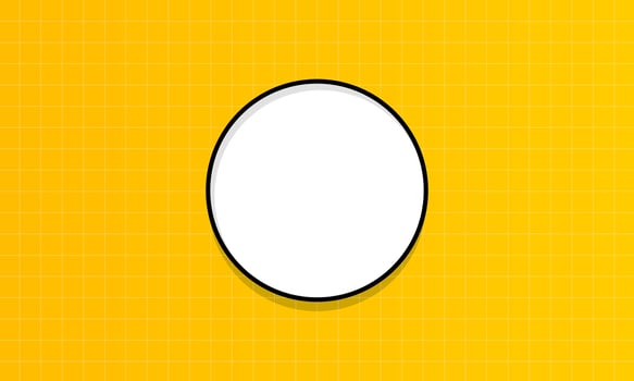 White circle space for text on abstract yellow background. Vector illustration.