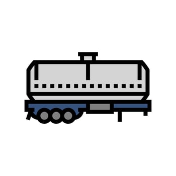 chemical tanker truck engineer color icon vector illustration
