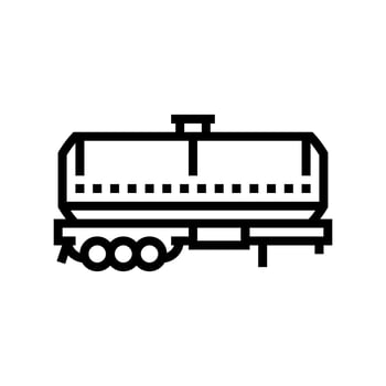 chemical tanker truck engineer line icon vector illustration