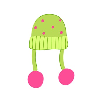 warm winter hat kid cartoon vector illustration