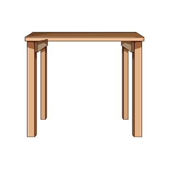 old wooden table cartoon vector illustration