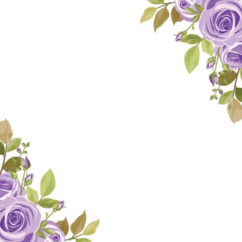 floral frame with beautiful rose decoration vector