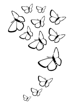 Butterfly silhouette. Clipart vector isolated on white background
