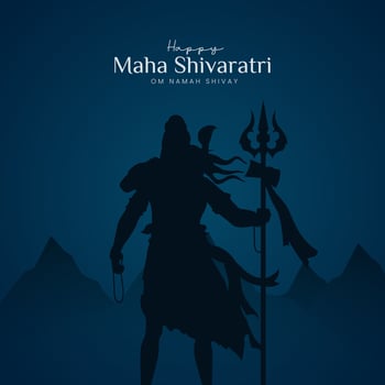 Maha Shivratri Illustration Of Lord Shiva Silhouette Design Social Media Post vector