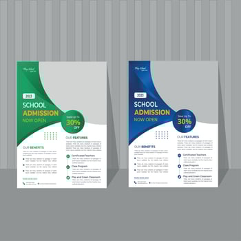 Creative and modern education admission flyer template vector