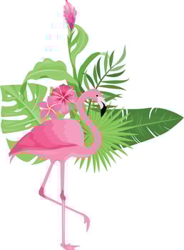 Summer design with tropical leaves decoration vector