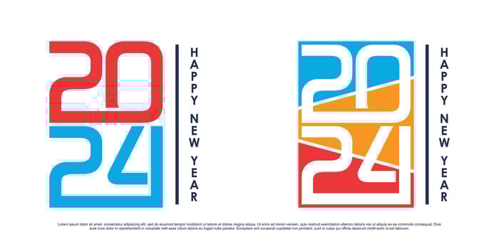 2024 Happy new year logo vector design with modern idea