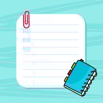 Back to school - school supplies - notepad, notebook and rocket vector
