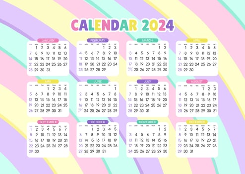 Calendar 2024 - All months vector