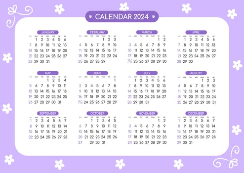 Calendar 2024 - All months vector
