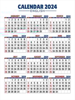 Calendar 2024 - All months vector
