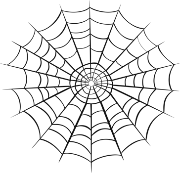 Black spider web isolated png