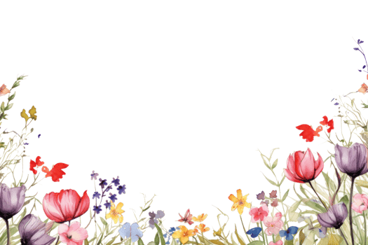 Watercolor floral border png