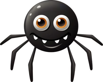 Cute 3D Cartoon Spider. Vector Illustration png