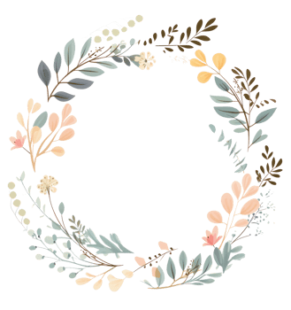 Watercolor floral wreath isolated png