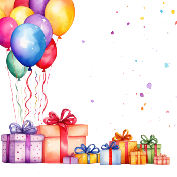 Birthday watercolor background png