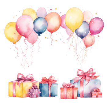 Birthday watercolor background png