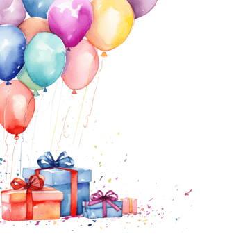 Birthday watercolor background png