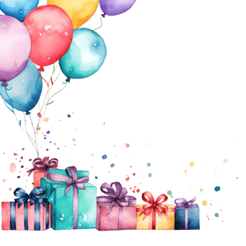 Birthday watercolor background png