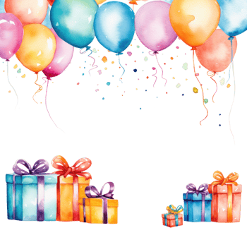 Birthday watercolor background png