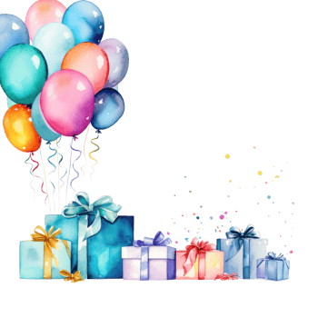 Birthday watercolor background png