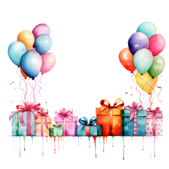 Birthday watercolor background png
