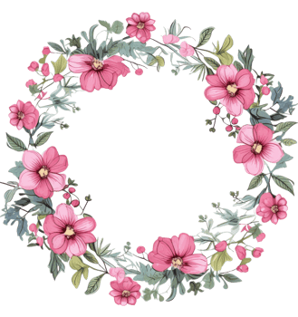 Watercolor floral wreath isolated png