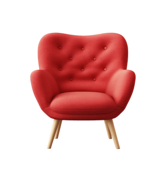 Modern red chair isolated png