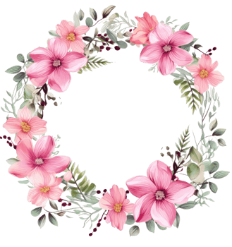 Watercolor floral wreath isolated png