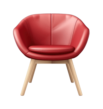 Modern red chair isolated png