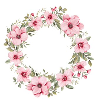 Watercolor floral wreath isolated png