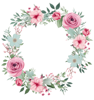 Watercolor floral wreath isolated png