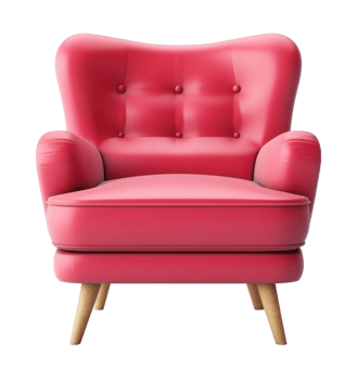 Modern red chair isolated png