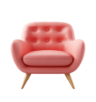 Modern red chair isolated png