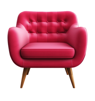 Modern red chair isolated png