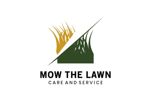 Simple grass mowing logo design for lawn care logo vector