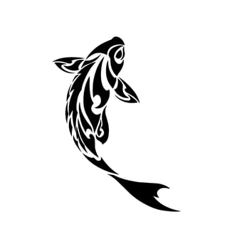 illustration vector graphic of tribal art tattoo fish koi