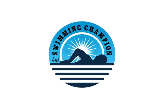 freestyle swimming person vector illustration for swimming sport athlete logo design template